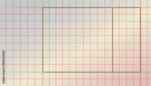 Soft Pastel Gradient Grid Paper – Red Line Square Layout for Creative Drawing, Math Practice, and Study Use