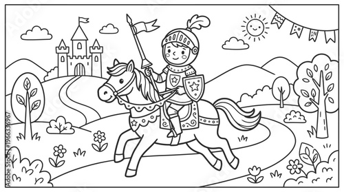 Knight Riding Horse with Armor.