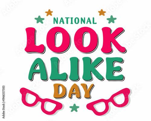 National Look-Alike Day Graphic, People Resembling Each Other Vector Illustration, Fun and Humor Concept Isolated on White