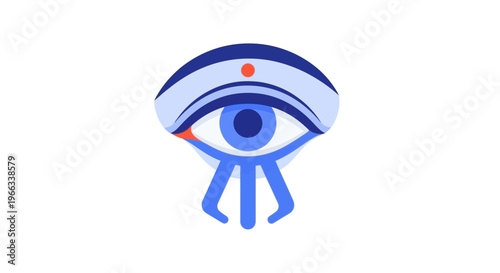 Abstract Eye Symbol with Egyptian or Mystical Flair, Vector Art