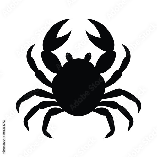 Simple crab vector illustration isolated on white background with clean animal design