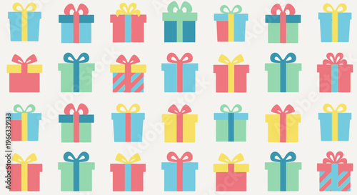 Colorful Gift Boxes Pattern - Celebration, Surprise, Festive Background