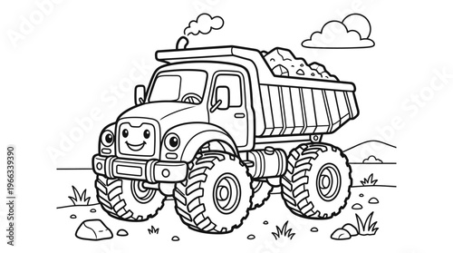 Big truck with a smiling face.