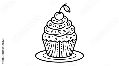 A delicious cupcake with frosting.