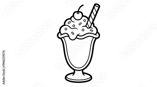 Delicious Ice Cream Sundae Dessert Treat.