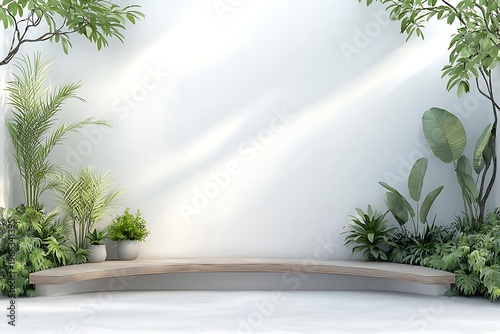 Minimalist Indoor Garden Space with Plant Decor and Natural Light for Relaxation