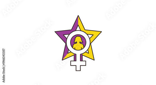 Feminist Symbol Star Icon - Female Power, Equality, Women's Rights