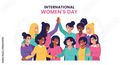 International Women's Day Diverse Group of Women Celebrating Together
