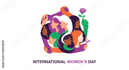 International Women's Day Diverse Women Empowerment Symbol