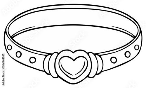 Simple line drawing of a ring with a heart shape gemstone on a plain background