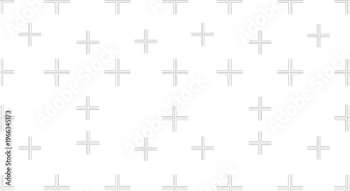 Minimalist Geometric Pattern of Grey Plus Signs on White Background