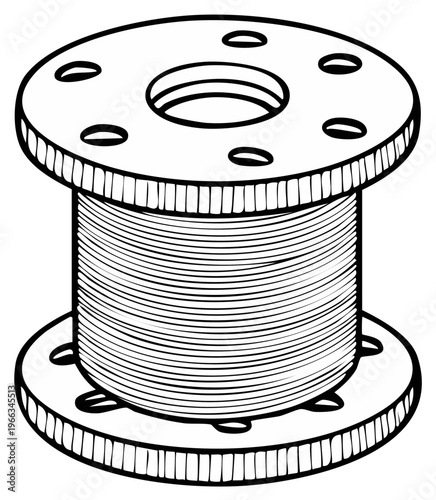 Illustration of a spool of thread isolated on a white background