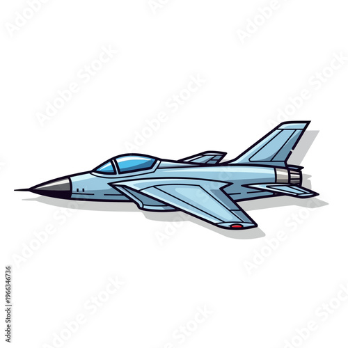 Modern Fighter Jet Airplane Illustration Isolated on White Background