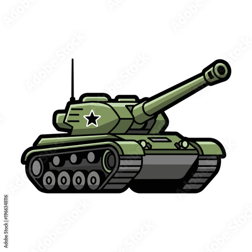Cartoon Military Tank Illustration
