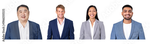 Tableau sur toile PNG Diverse professionals in business attire on transparent background
