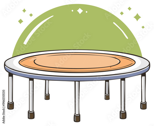 Isolated illustration of a trampoline for children's entertainment and sports. Vector image.