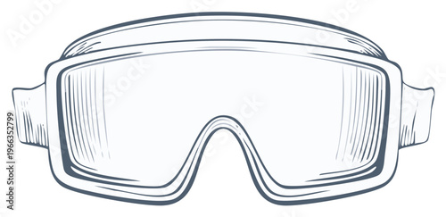 Drawn Eye Safety Goggles Personal Protective Equipment Headgear Sketch