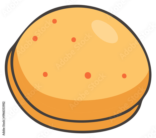 Delicious breakfast pancakes or hotcakes stacked with red dots vector illustration