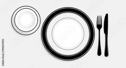 Elegant Table Setting with Plates, Fork, and Knife for Dining.