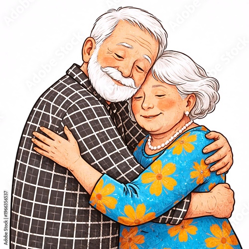 Loving Elderly Couple Embracing Warmth Trust and Lifelong Emotional Connection Bond