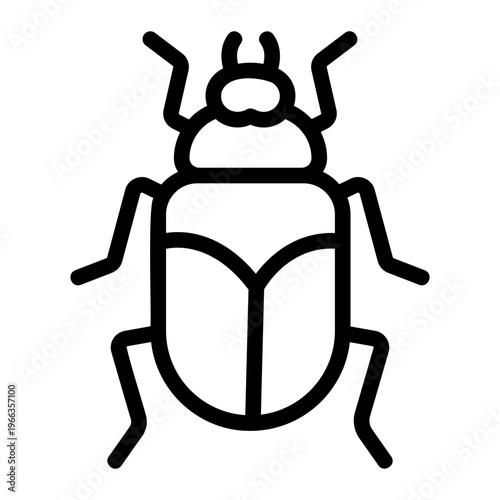 Dung beetle Line Icon