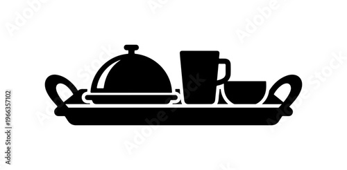 Minimalist Tray with Coffee Set and Domed Dish