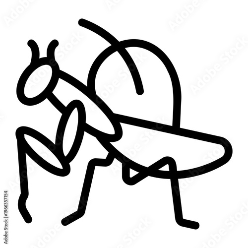 Praying mantis Line Icon