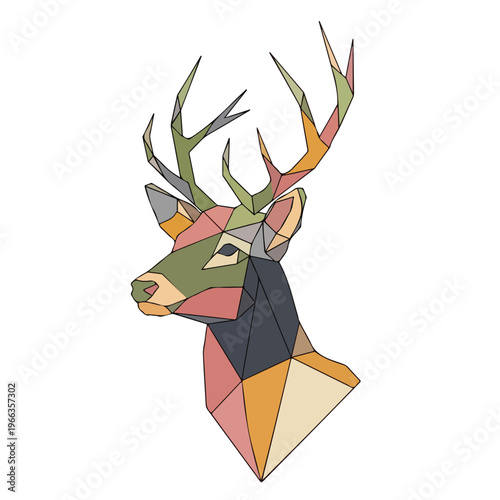 vector illustration of an abstract origami bird