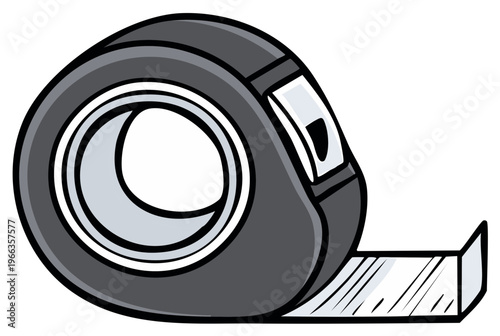 Cartoon tape measure illustration, construction tool, measuring instrument