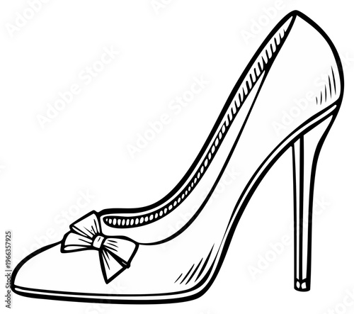 Elegant high heel shoe with bow detail classic footwear design