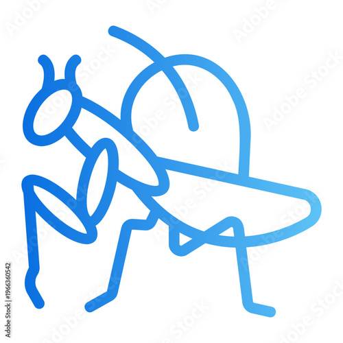 Praying mantis Line Gradient Icon