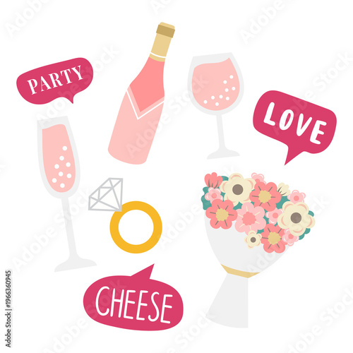 Wedding party png, transparent background