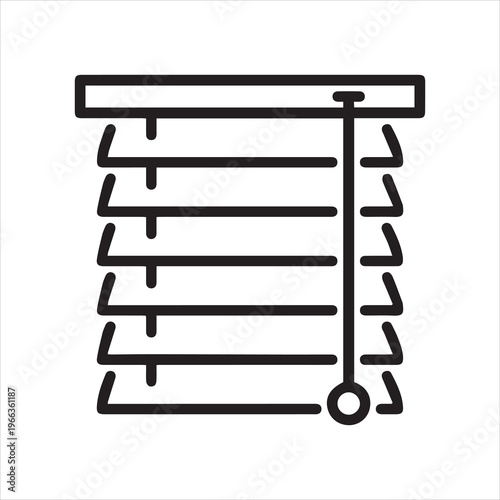 Window horizontal jalousie icon in outline style. Contour logo for different design needs - house or office decor concept, emblem for shop catalog, button for online shops and other projects