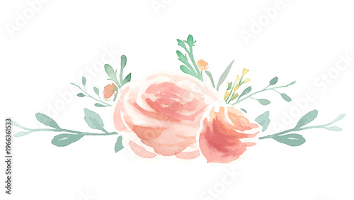 Watercolor rose png, transparent background