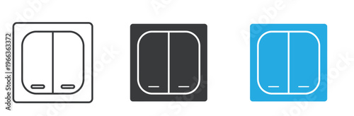 Light switch icons in white, Black, And blue colors for design and decoration