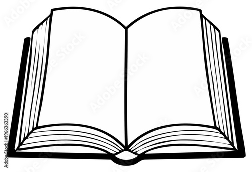 Open book with blank pages inviting reader to explore knowledge and stories illustration style