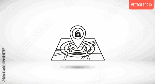 Store locator pin on map icon, representing shopping destination finding and navigation