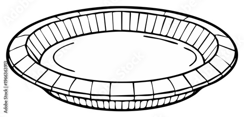 Disposable Paper Plate Illustration Outline Party Picnic Supplies