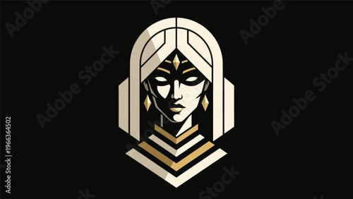 Geometric female portrait illustration