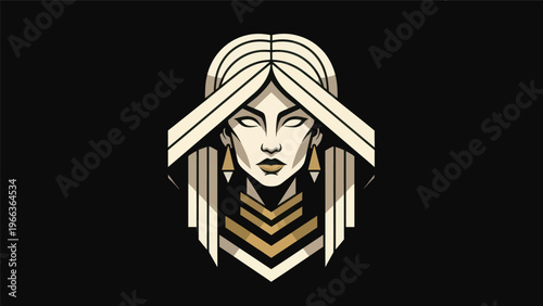 Geometric female portrait illustration