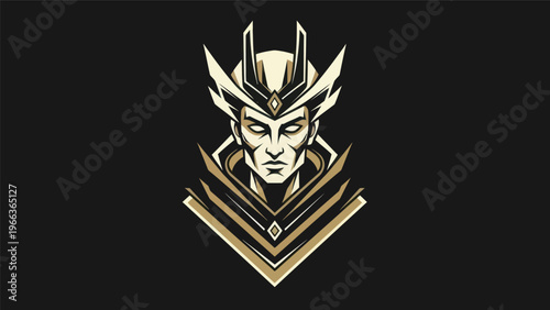 Abstract warrior portrait in geometric style