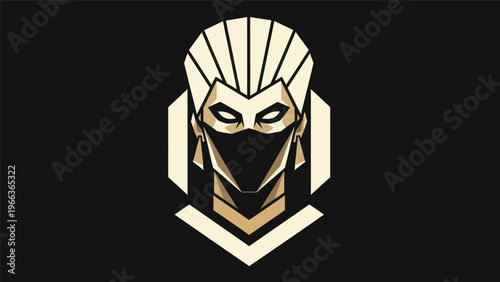 Abstract warrior portrait in geometric style