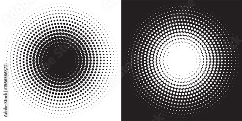 Grunge halftone gradient background. Faded grit noise texture. White and black sand wallpaper. Retro pixelated backdrop. Anime or manga style comic overlay. Vector graphic design textured template