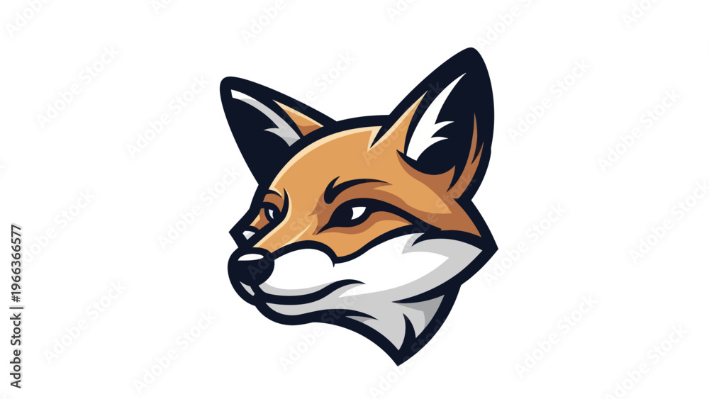 Fototapeta premium Fox head illustration on white background