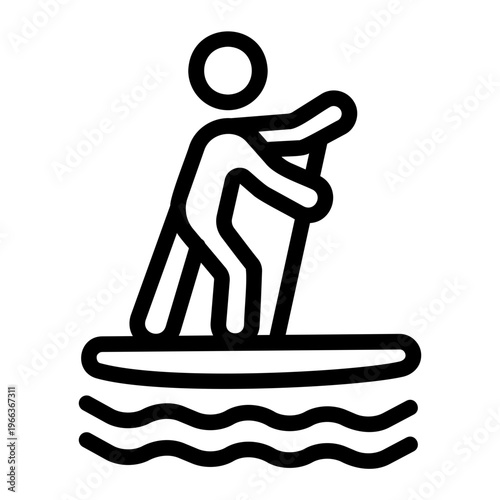 Paddle boarding Line Icon