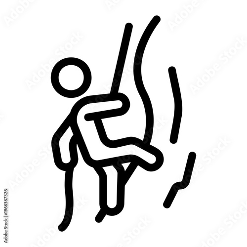 Rock climbing Line Icon