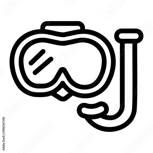 Snorkeling Line Icon