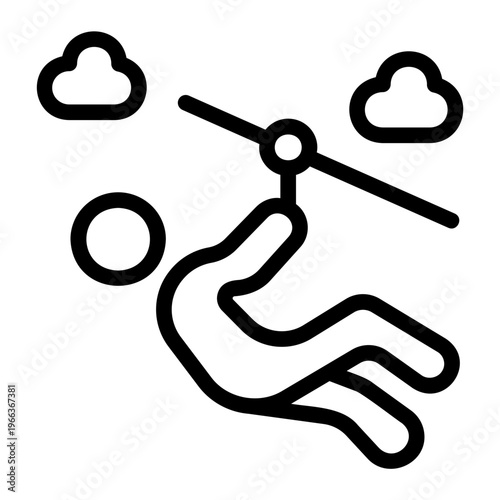 Zipline Line Icon