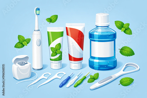 Assorted personal care and hygiene products displayed together