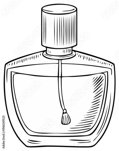 Ink drawing of a perfume bottle